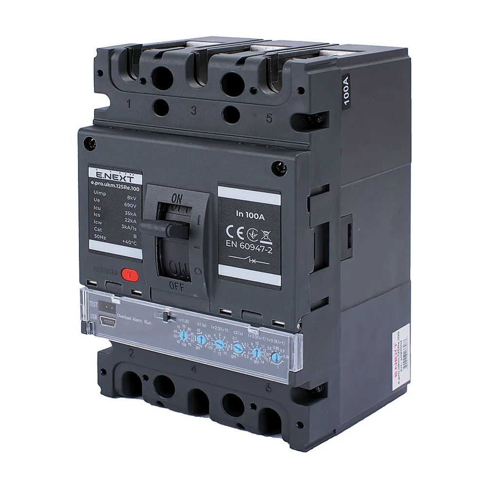 Автоматичний вимикач E.NEXT e.pro.ukm.125Re.100 3P 100A p087003