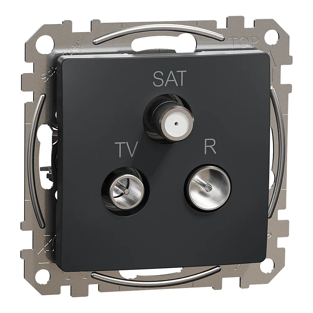 Розетка R/TV/SAT кінцева 4 дБ чорна Schneider Electric SDD114481