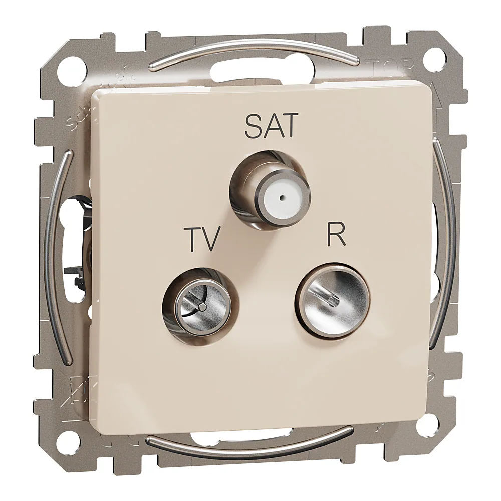 Розетка R/TV/SAT кінцева 4 дБ бежева Schneider Electric SDD112481