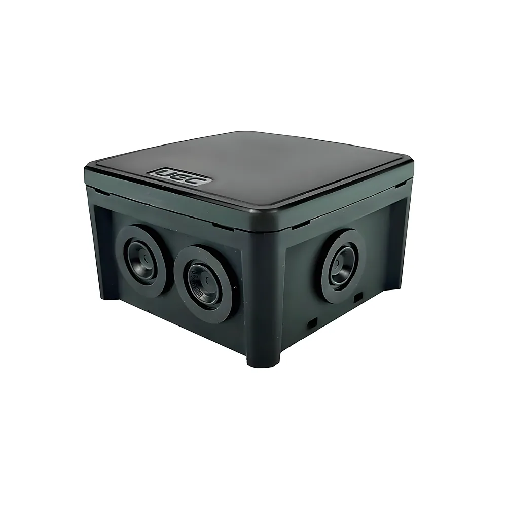 Розподільча коробка монтажна 75х75х48 мм IP65 чорна UEC JB-075-075-048-G-IP65-BL
