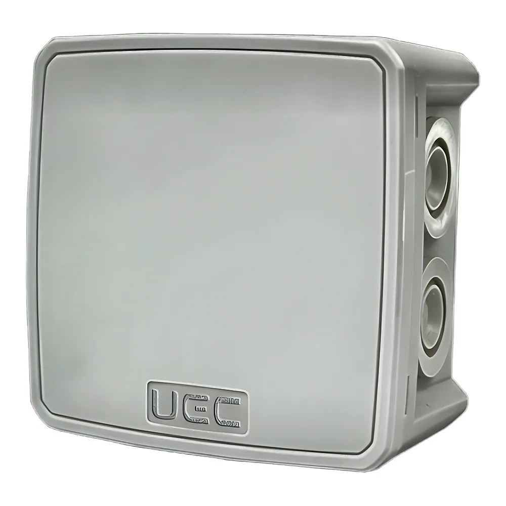 Розподільча коробка монтажна 100х100х50 мм IP65 із скобами сіра UEC JB-100-100-050-GF-IP65-GR