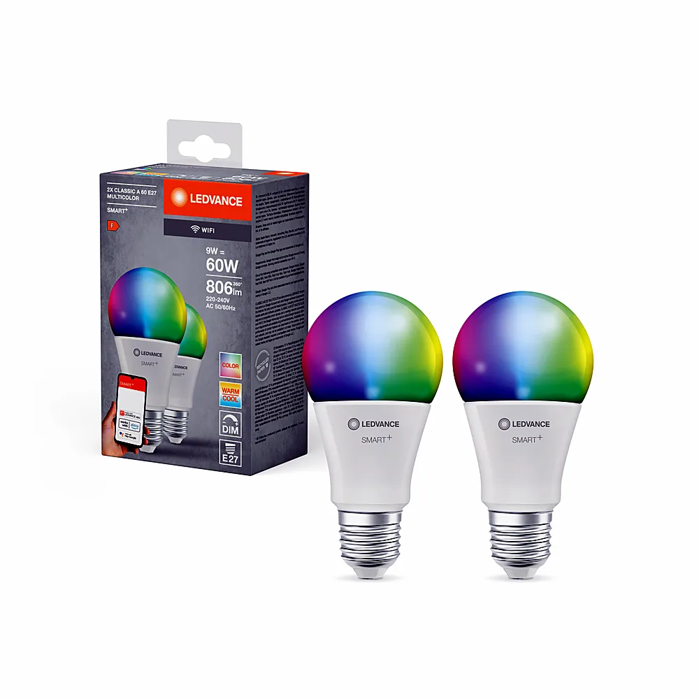 Лампа світлодіодна SMART WIFI A60 9W RGBW E27 2 шт LEDVANCE