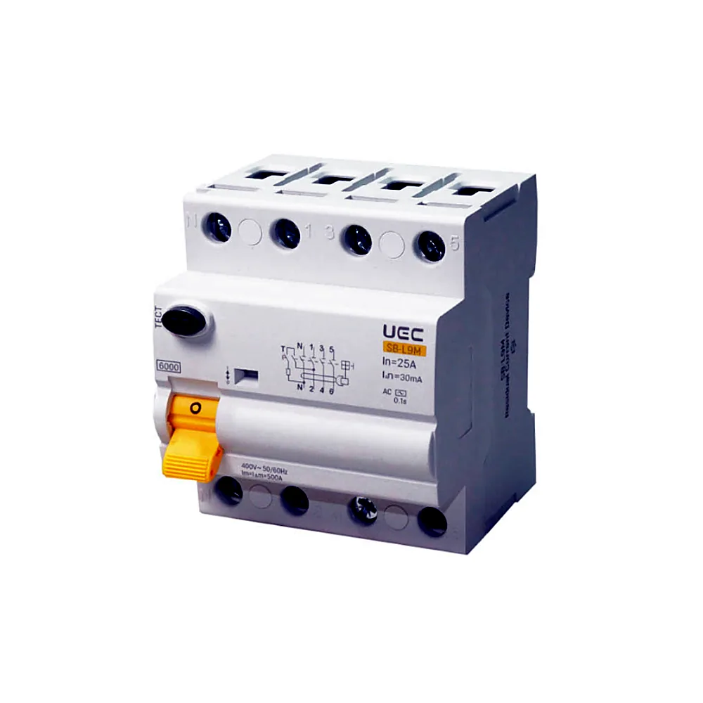 Пристрій захисного відключення IEK SB-L9M 4P 25A 30mA AC 6kA RCCB61-4-025-030-AC