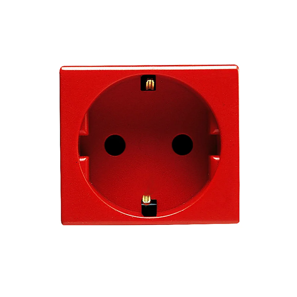 Розетка 2P+E 16A 250В, 2 модулі червона SYSTEM GEWISS