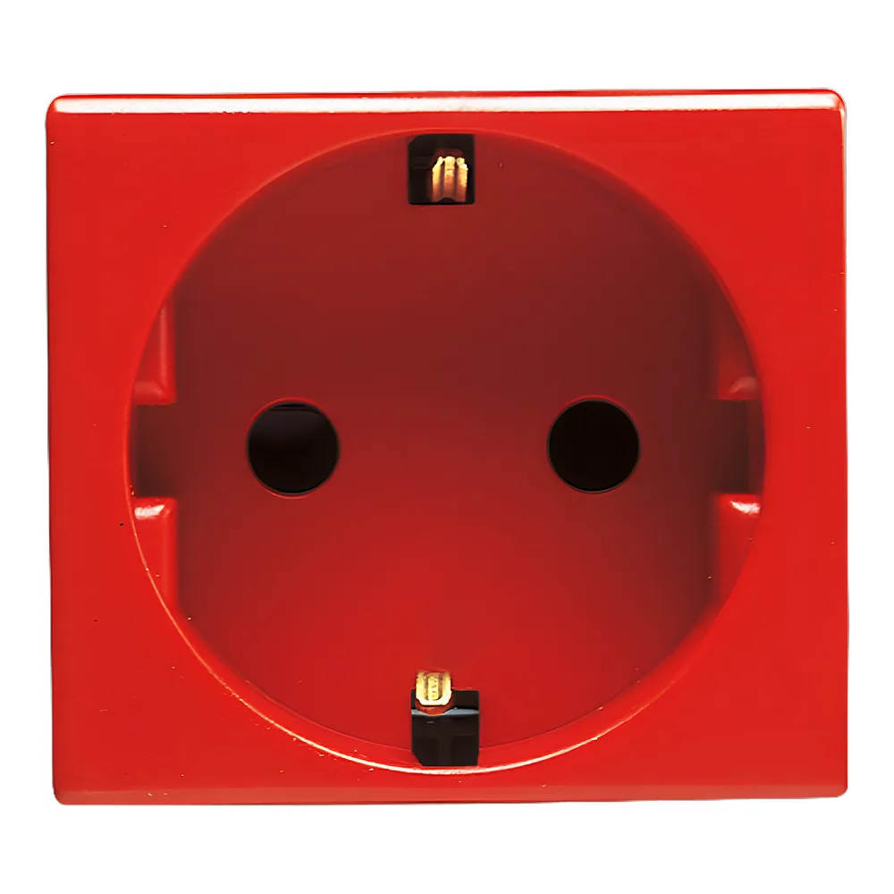Розетка 2P+E 16 А 250 В 2 модулі червона SYSTEM GEWISS GW20297