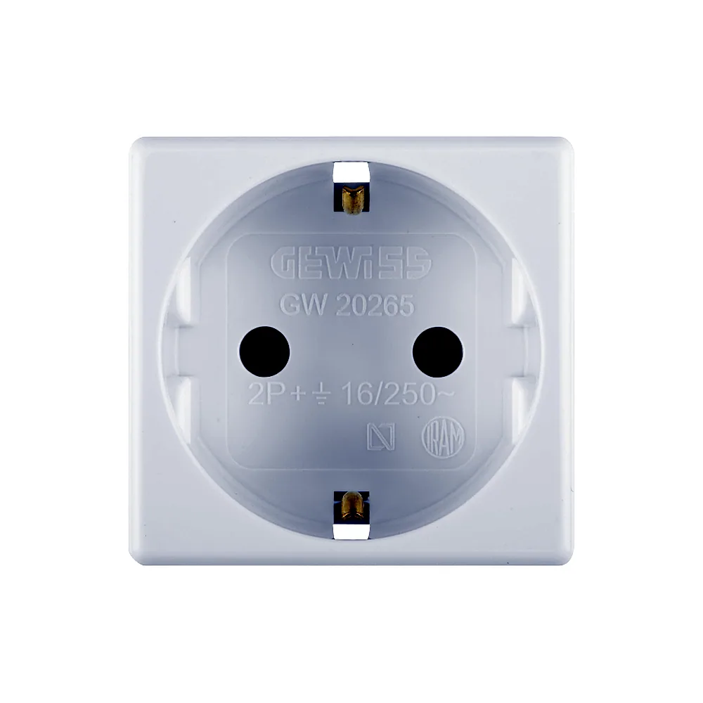 Розетка нім. станд. 2P+E 16A 250В, 2 мод. біл. SYSTEM GEWISS
