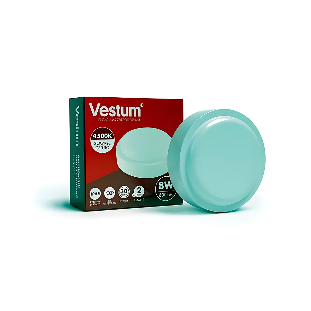 Світильник ЖКГ LED 8 Вт круг 4500 K 220 В Vestum 1-VS-7101