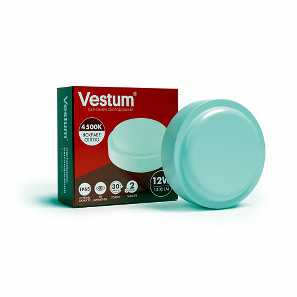 Світильник ЖКГ LED 12W круг 4500K 220V Vestum