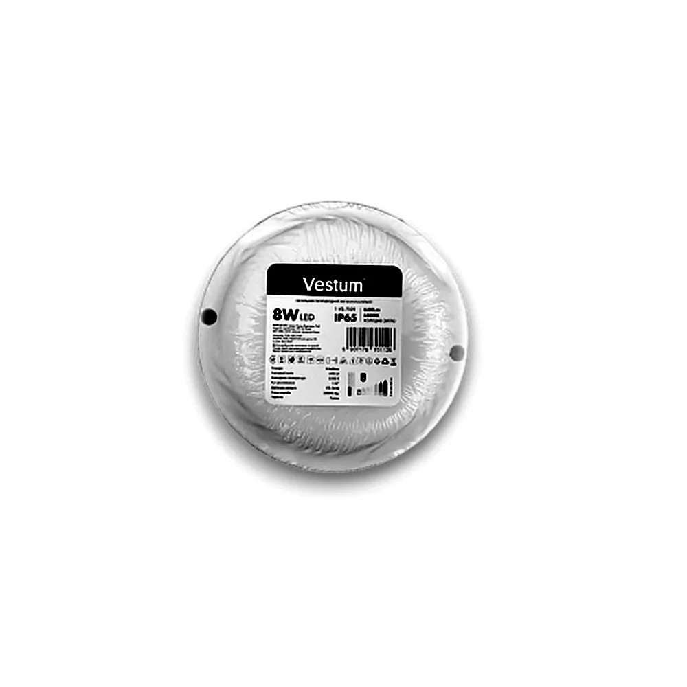 Світильник ЖКГ LED 8W круг 6500K 220V Vestum