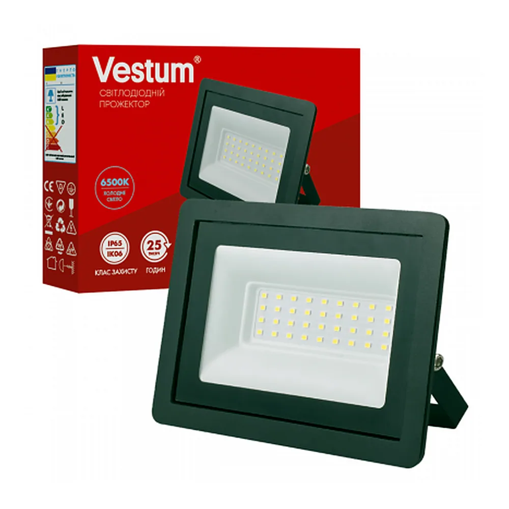Прожектор LED Vestum 30W 2 400Лм 6500K 185-265V IP65