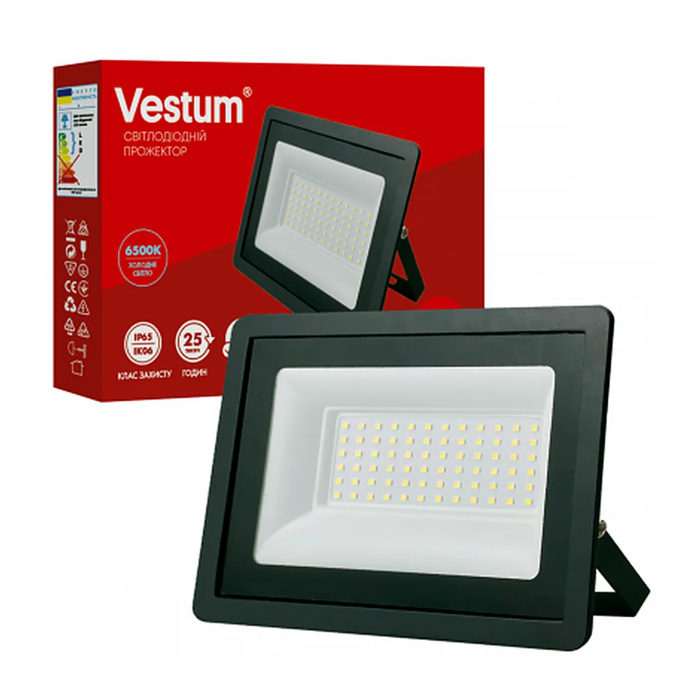 Прожектор LED Vestum 50W 4 000Лм 6500K 185-265V IP65