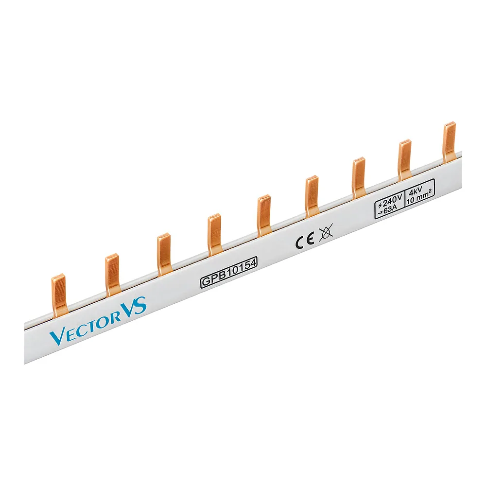 Гребінчаста шина GENESIS 10 мм² 1P штирьова 54 модулі 1 м Vector VS GPB10154