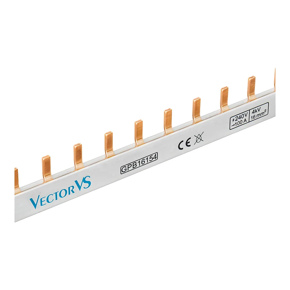Гребінчаста шина GENESIS 16 мм² 1P штирьова 54 модулі 1 м Vector VS GPB16154
