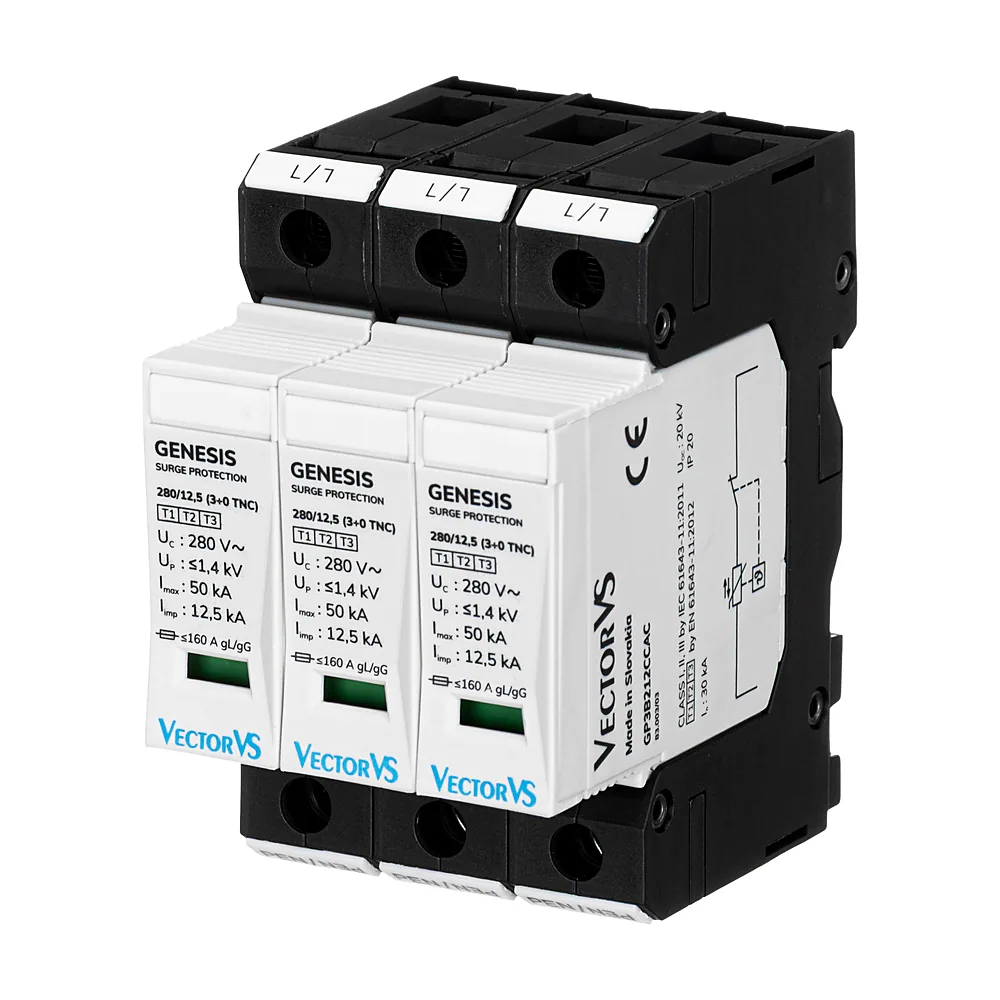 Обмежувач перенапруги GENESIS GP T123 3P 280/12,5 (3+0 TNC) compact