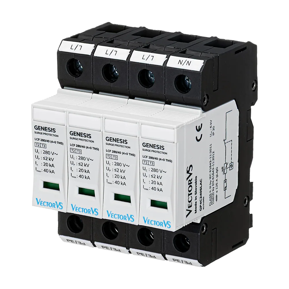 Обмежувач перенапруги GENESIS GP T23 4P LCF 280/40 (4+0 TNS)