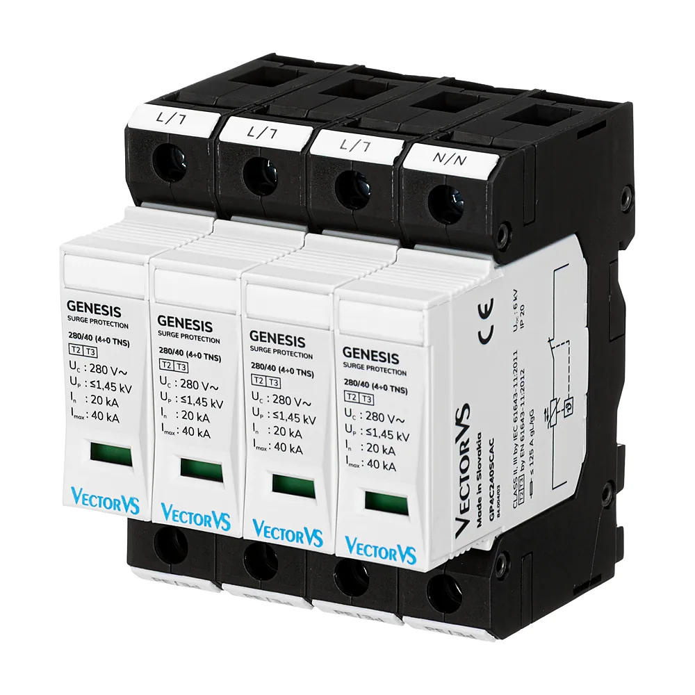 Обмежувач перенапруги GENESIS GP T23 4P 280/40 (4+0 TNS) compact