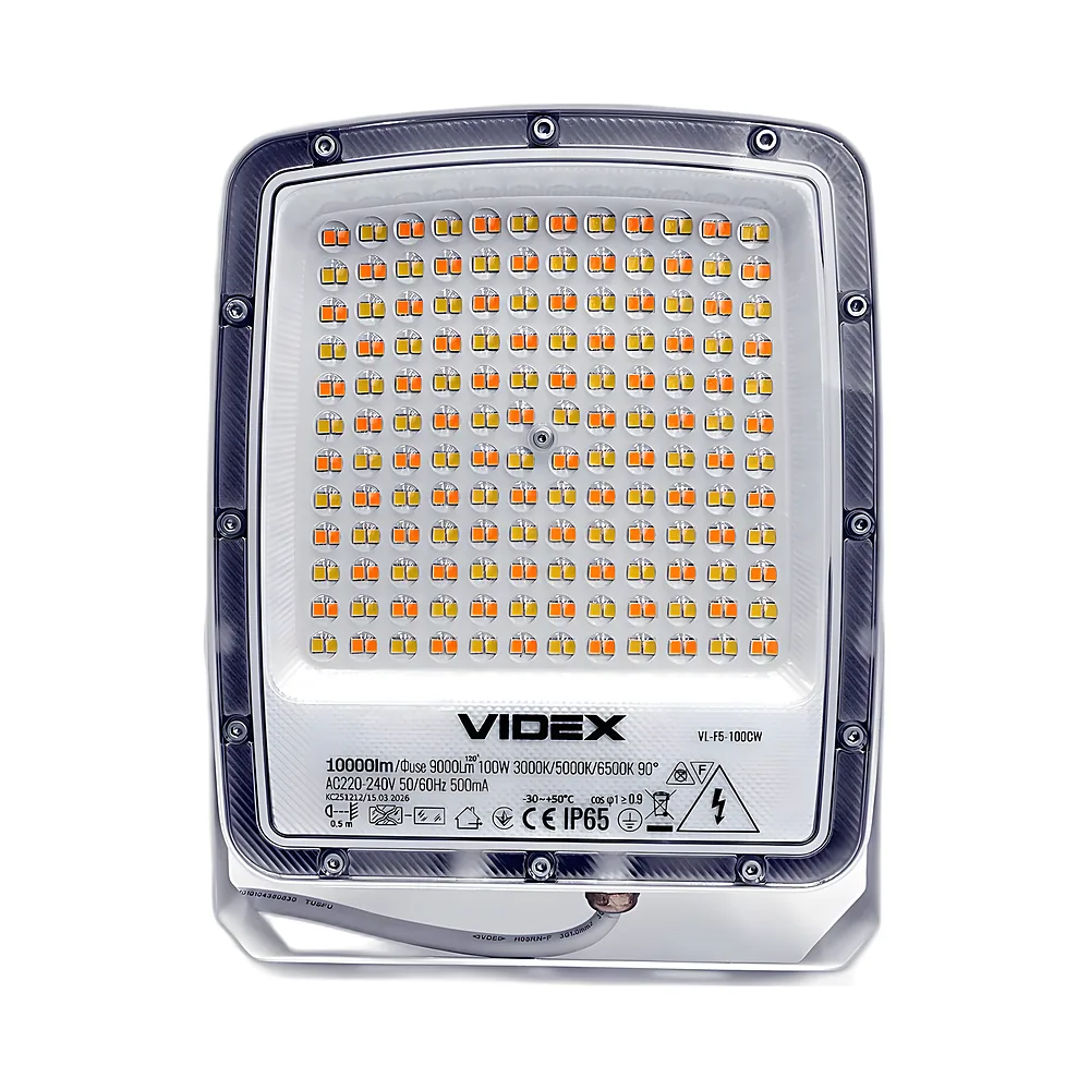 Світлодіодний прожектор F5 100 Вт 3000-5000-6500 K 230 В білий Videx VL-F5-100CW