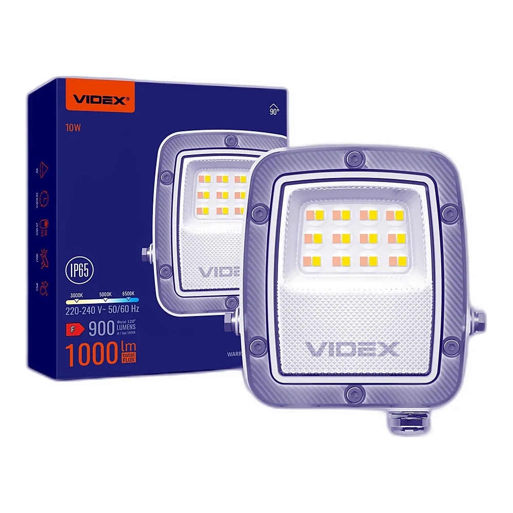 LED прожектор VIDEX F5 10W 3000-5000-6500K 230V White (VL-F5-010CW)