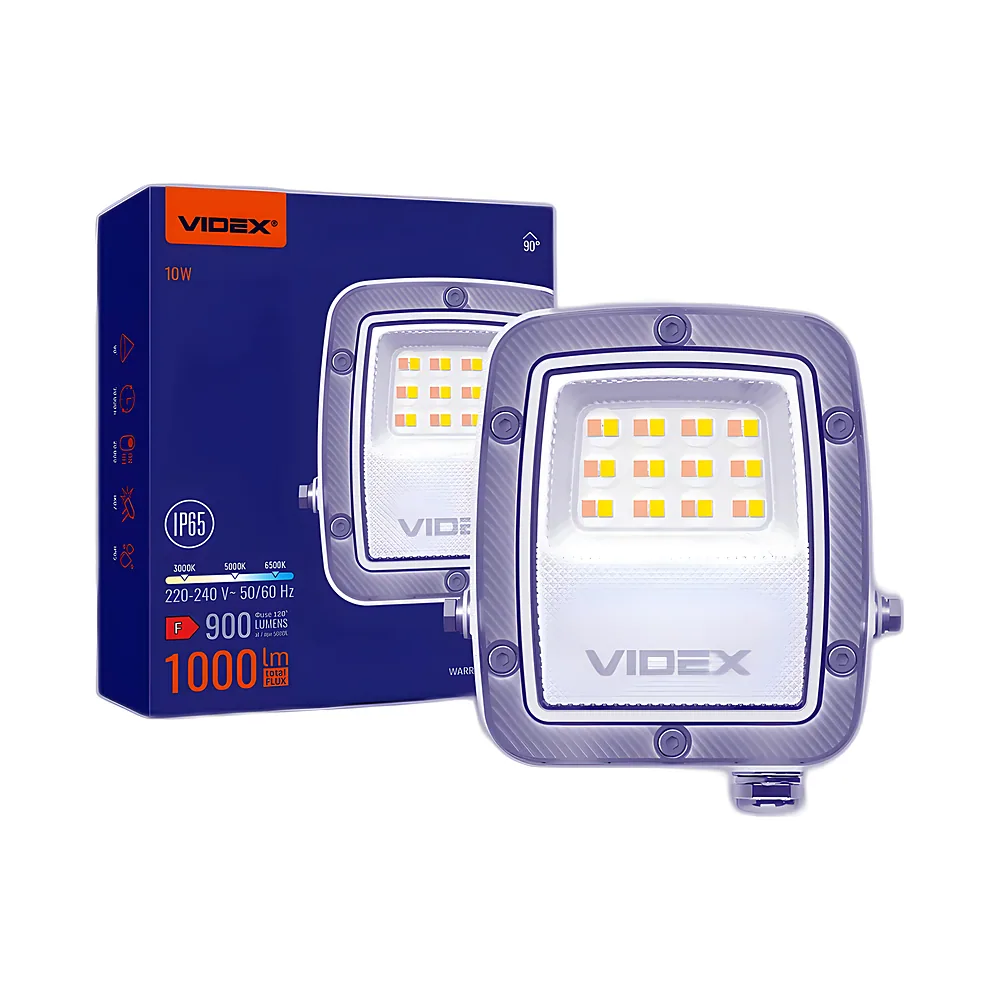 Світлодіодний прожектор F5 10 Вт 3000-5000-6500 K 230 В білий Videx VL-F5-010CW