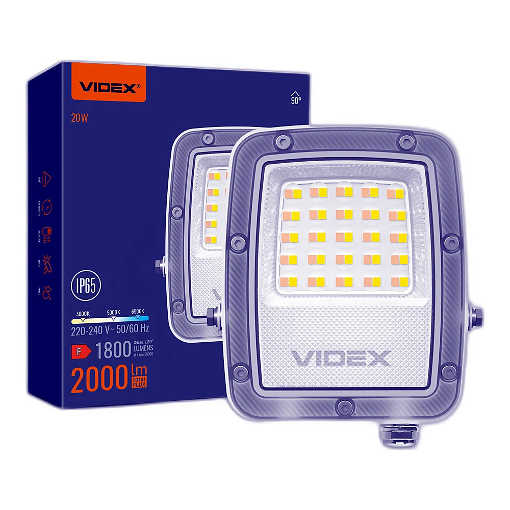 LED прожектор VIDEX F5 20W 3000-5000-6500K 230V White (VL-F5-020CW)