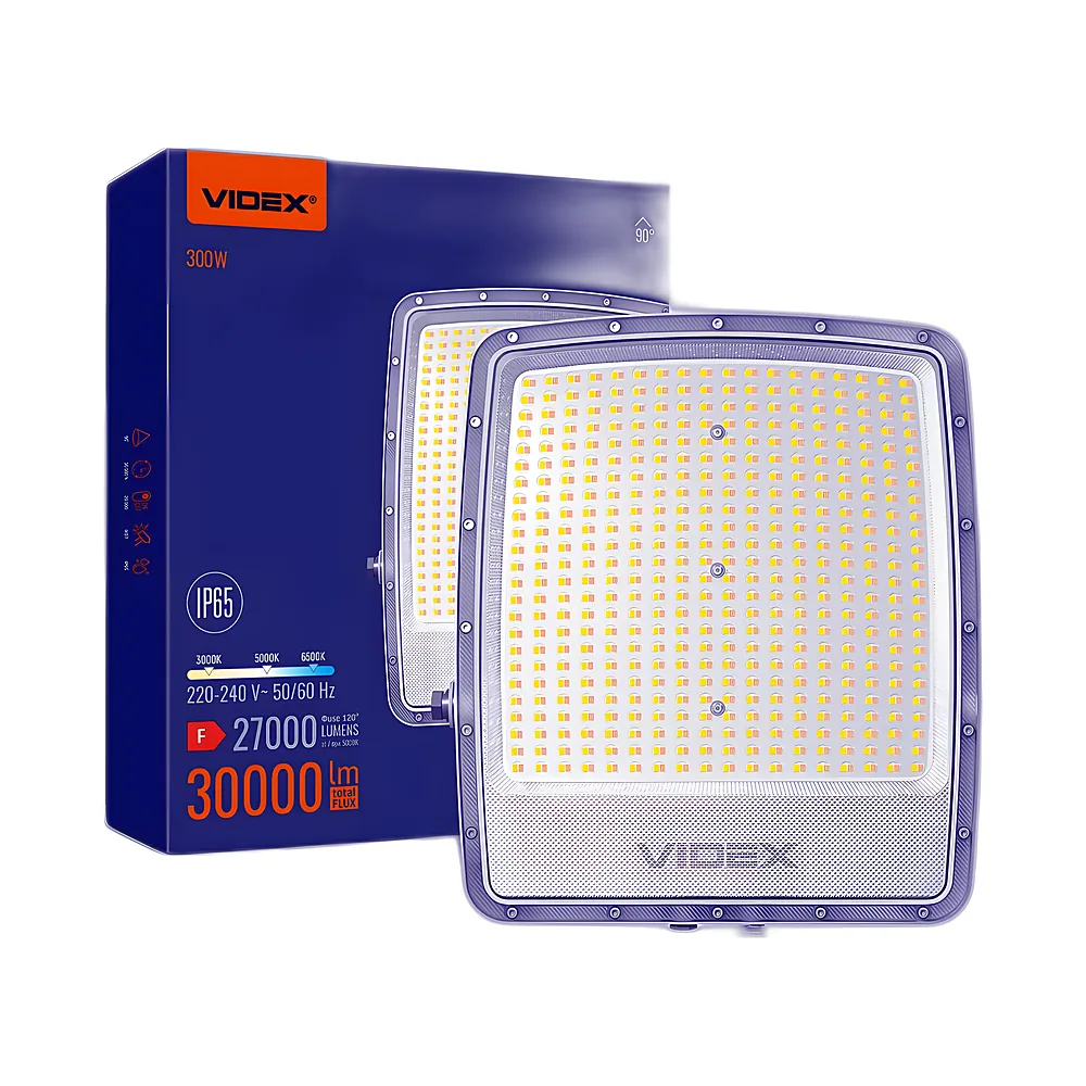 Світлодіодний прожектор F5 300 Вт 3000-5000-6500 K 230 В білий Videx VL-F5-300CW