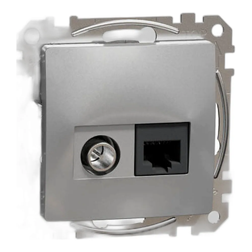 Розетка RJ45 категорія 6 UTP -TV SE Sedna Design алюміній, Schneider Electric