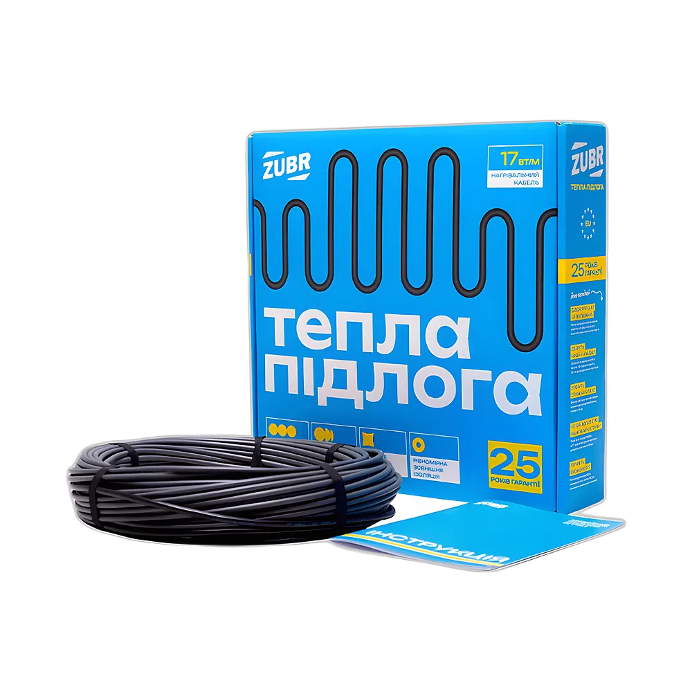 Нагрівальний кабель DC Cable 17/2010 Вт 117 м ZUBR