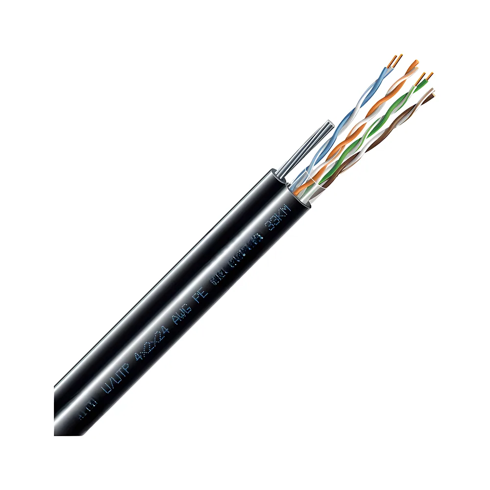 Кабель Cat. 5e U/UTP 4x2x24AWG РЕ з тросом ЗЗКМ 7091018