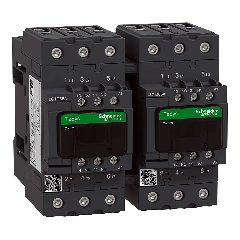 Контактор TeSys Deca реверсивний 3P 65 А 1NO+1NC котушка 220 В AC 50/60 Гц затискачі Everlink Schneider Electric LC2D65AM7