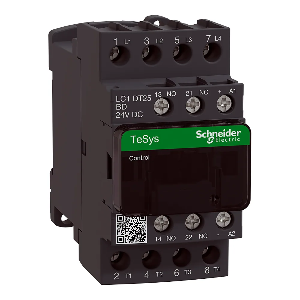 Контактор TeSys Deca 4P 4NO 25 А AC-1 1NO+1NC котушка 24 В DC Schneider Electric LC1DT25BD