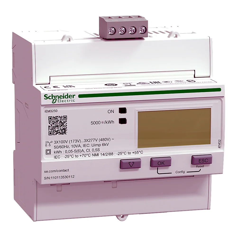 Лічильник електроенергії Acti9 iEM3250 3-фазний Modbus для трансформаторів струму Schneider Electric A9MEM3250