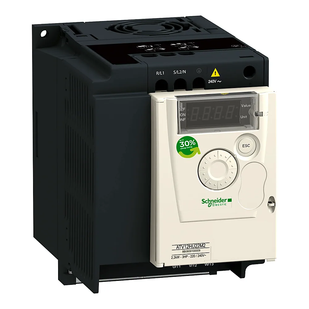 Перетворювач частоти Altivar ATV12 2,2 кВт 220 В 1-фазний з радіатором Schneider Electric ATV12HU22M2