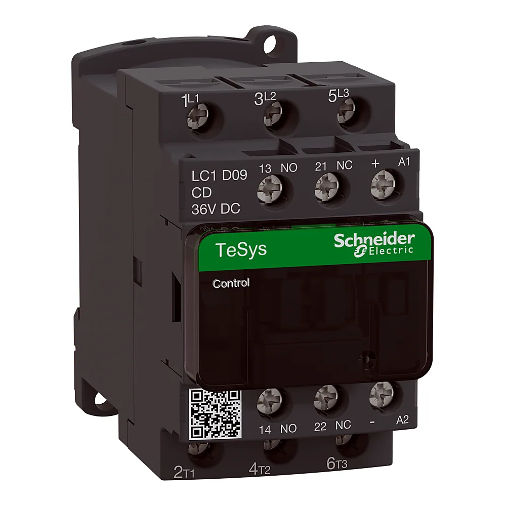 Контактор TeSys D 3P 9 А AC-3 1NO+1NC 36 В DC Schneider Electric LC1D09CD