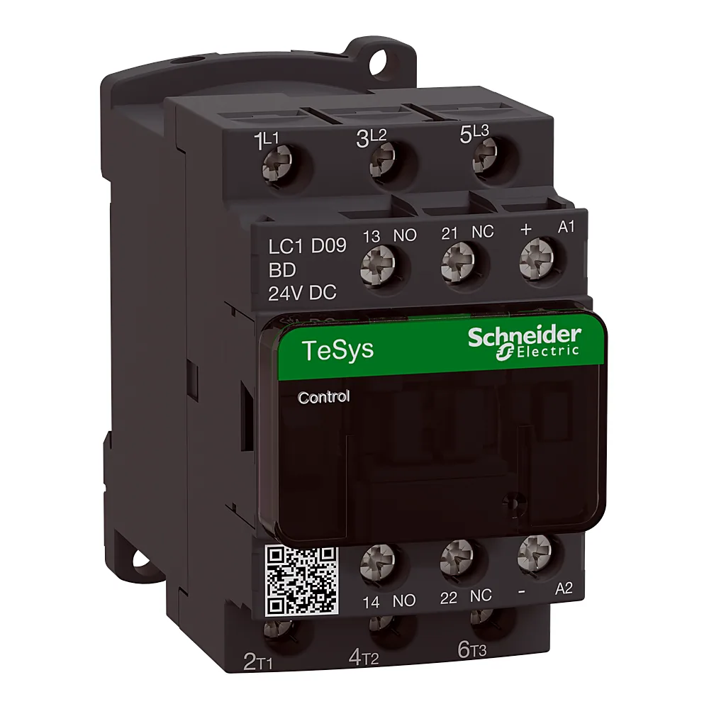 Контактор TeSys D 3P 9 А AC-3 1NO+1NC 24 В DC Schneider Electric LC1D09BD