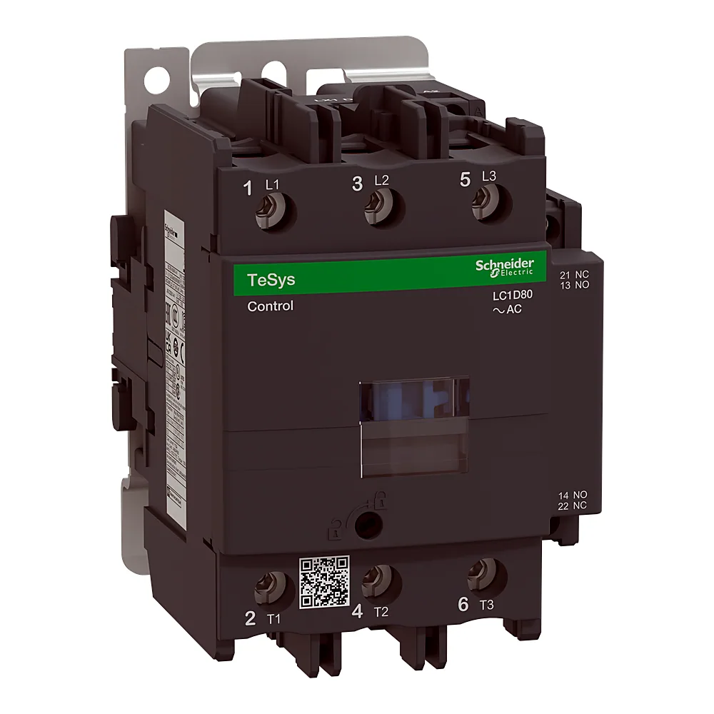 Контактор TeSys Deca 3P 80 А 37 кВт 1NO+1NC котушка 220 В AC 50/60 Гц Schneider Electric LC1D80M7