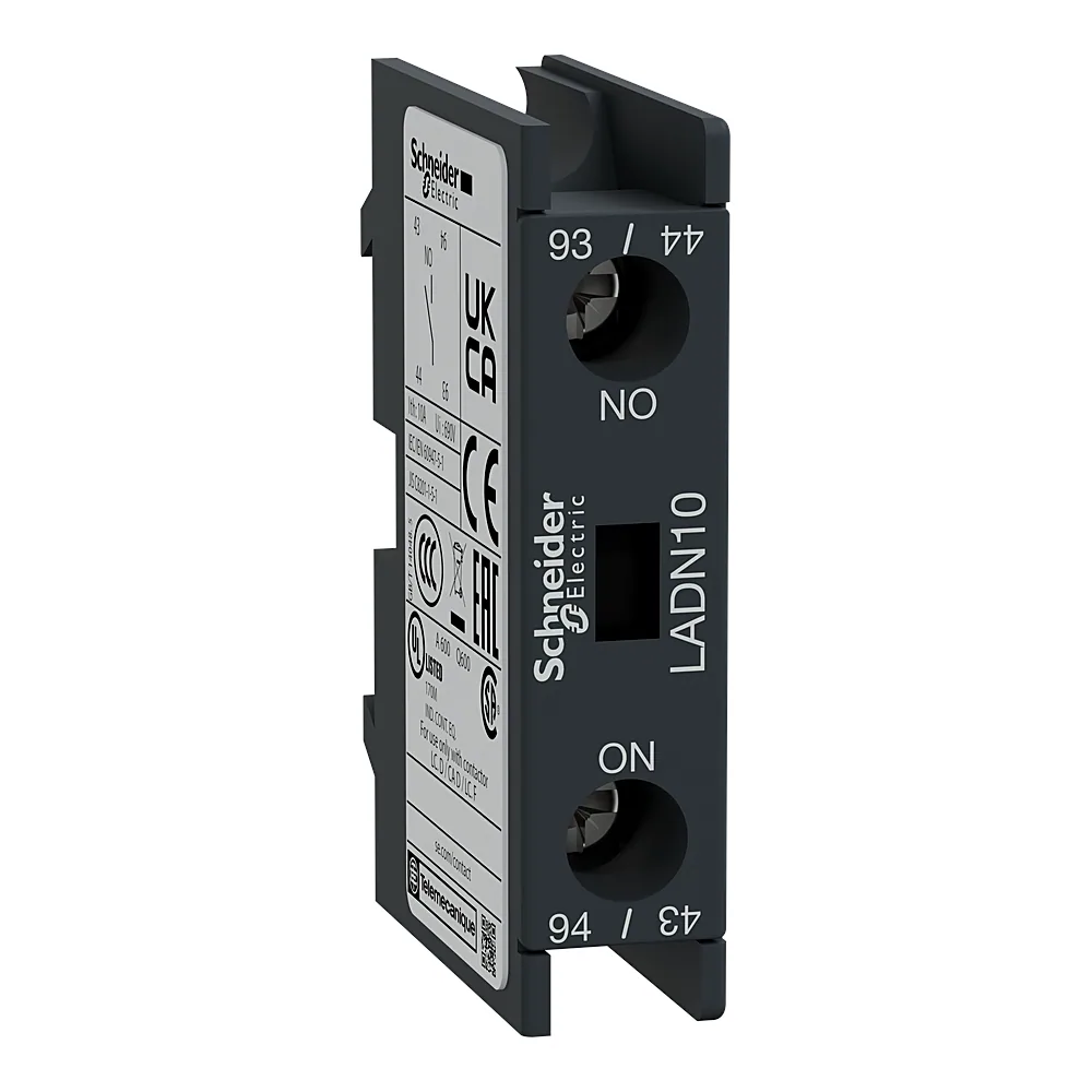 Блок-контакт 1NO фронтальний для контакторів серії D F B Schneider Electric LADN10