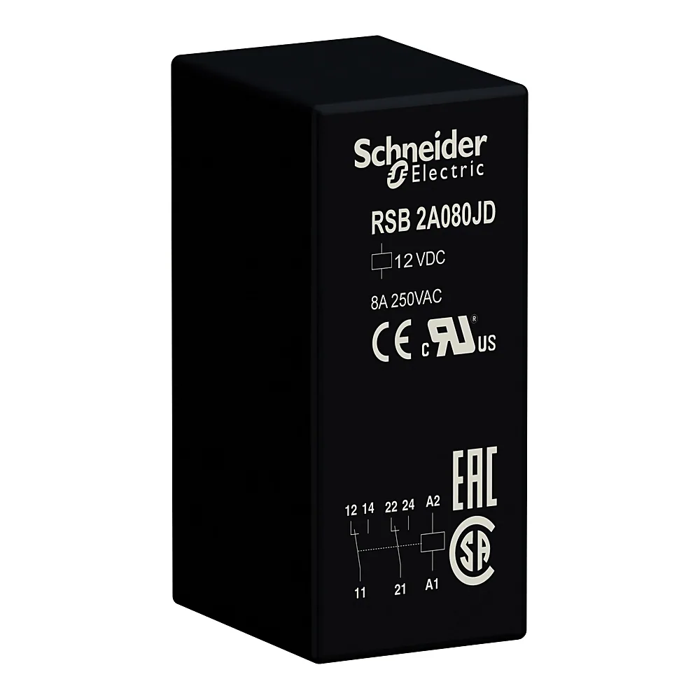 Реле проміжне RSB 2CO 8 А 12 В DC Schneider Electric RSB2A080JD