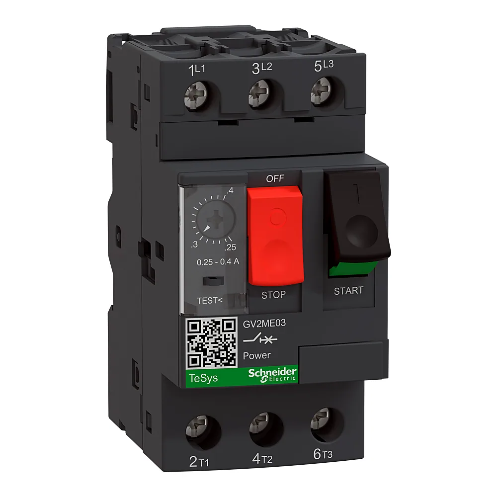 Автоматичний вимикач захисту двигуна TeSys GV2ME 3P 0,25-0,4 А 0,09 кВт Schneider Electric GV2ME03
