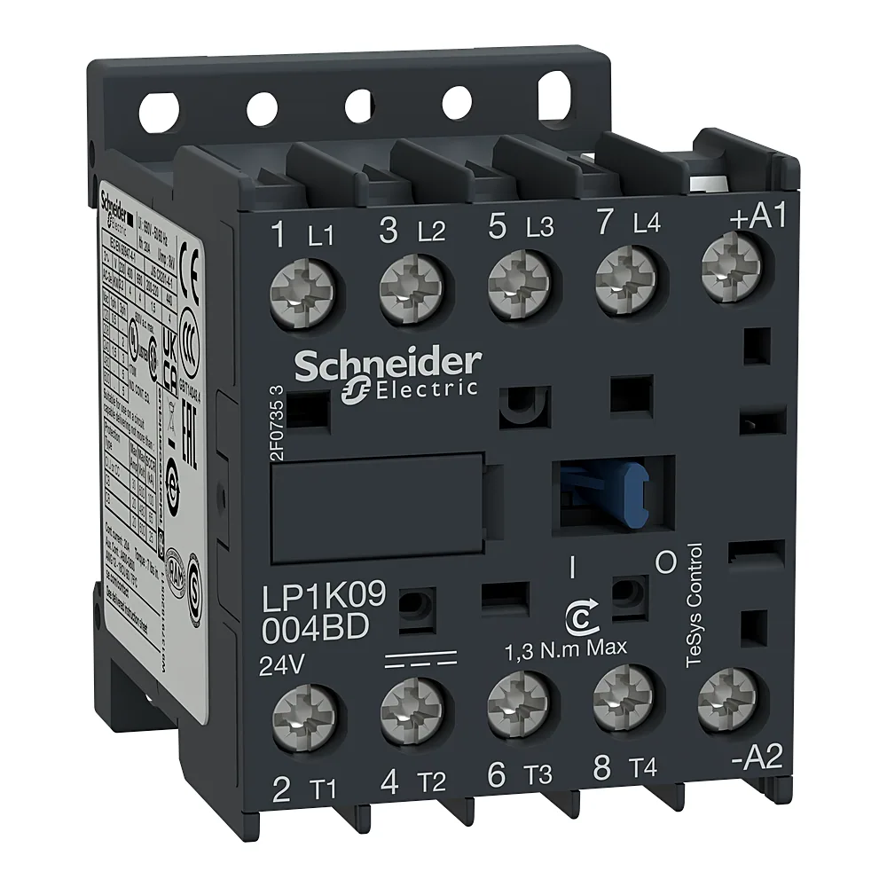 Контактор TeSys K 4P 20 А AC-1 4NO DC 24 В гвинтові затискачі Schneider Electric LP1K09004BD