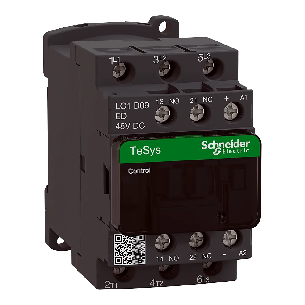 Контактор TeSys D 3P 9 А AC-3 1NO+1NC 48 В DC Schneider Electric LC1D09ED
