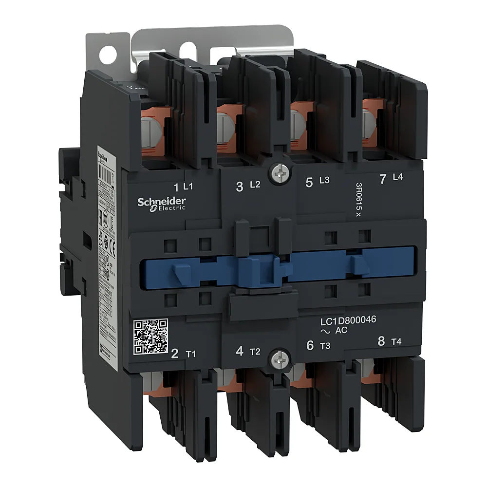 Контактор TeSys Deca 4P 4NO 125 А AC-1 котушка 220 В AC 50/60 Гц під кільцеві наконечники Schneider Electric LC1D800046M7