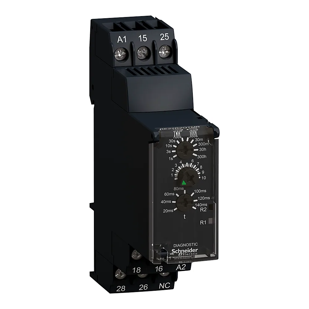 Реле часу пуск двигуна зірка-трикутник 24-240 В AC/DC 22,5 мм Schneider Electric RE22R2QTMR