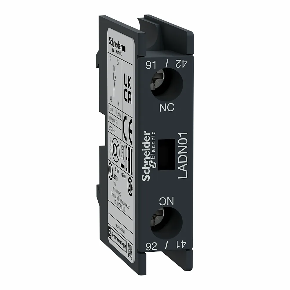 Блок-контакт 1NC фронтальний для контакторів серії D F B Schneider Electric LADN01