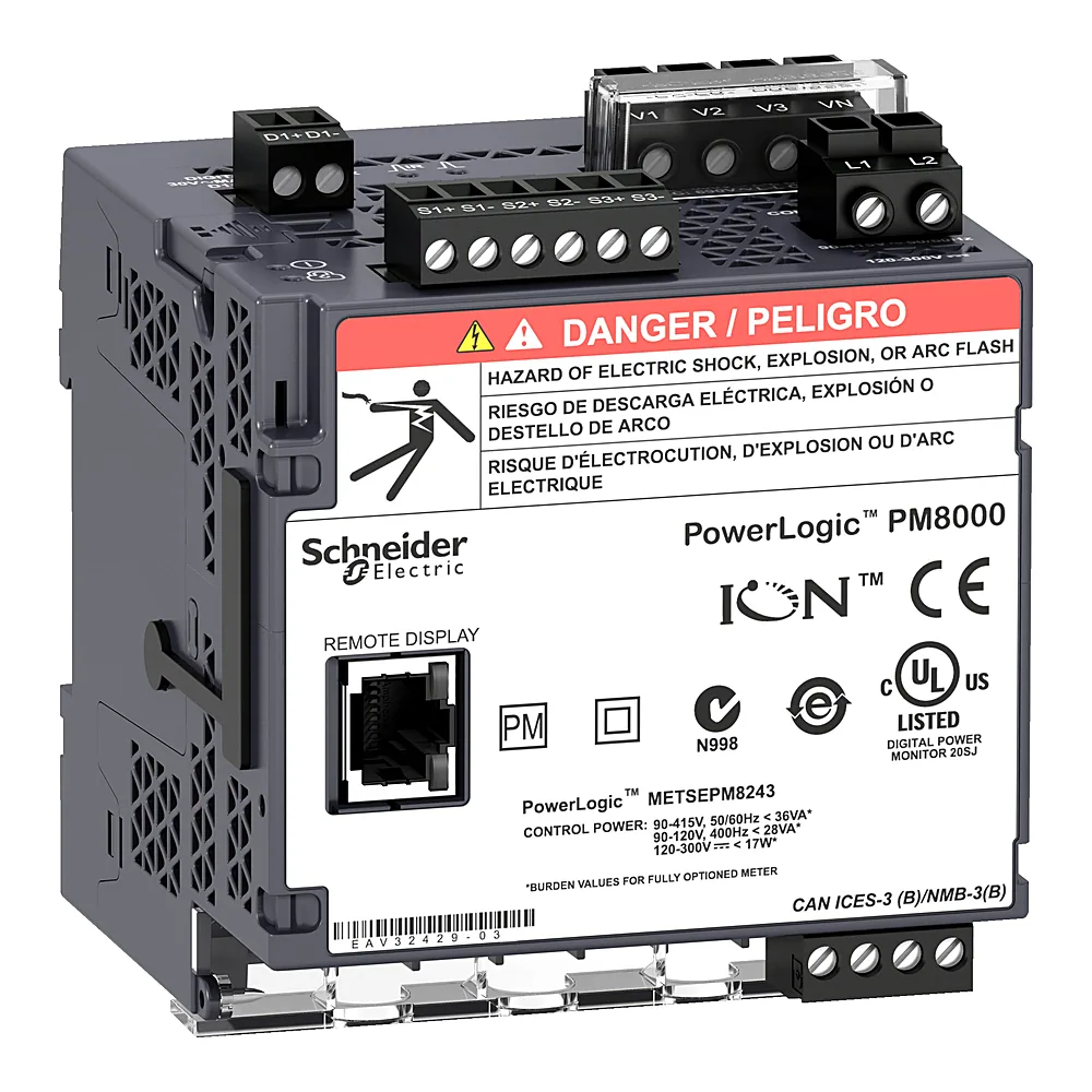 Мультиметр PowerLogic PM8243 на DIN-рейку без дисплея Schneider Electric METSEPM8243