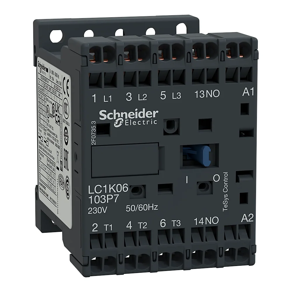 Контактор TeSys K 3P 9 А 1NO котушка 24 В AC 50/60 Гц пружинні затискачі Schneider Electric LC1K09103B7