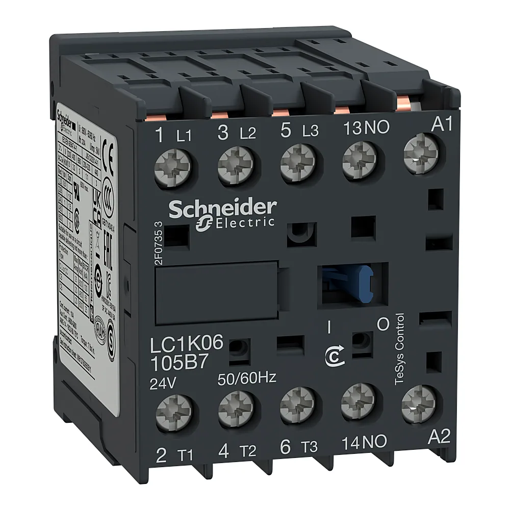 Контактор TeSys K 3P 9 А 1NO котушка 48 В AC 50/60 Гц виводи для друкованої плати Schneider Electric LC1K09105E7