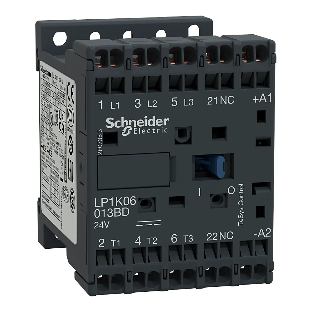 Контактор TeSys K 3P 6 А 1NC DC 24 В пружинні затискачі Schneider Electric LP1K06013BD
