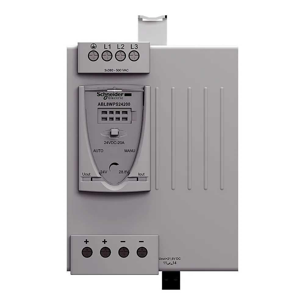 Блок живлення Modicon ABL8 універсальний 3-фазний 380-500 В AC 24 В DC 20 А Schneider Electric ABL8WPS24200