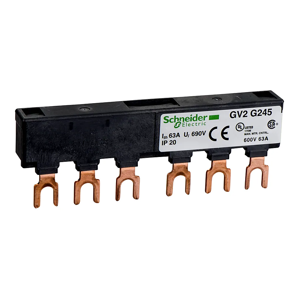Шина гребінчаста 3P 63 А 2 відгалуження крок 45 мм Schneider Electric GV2G245