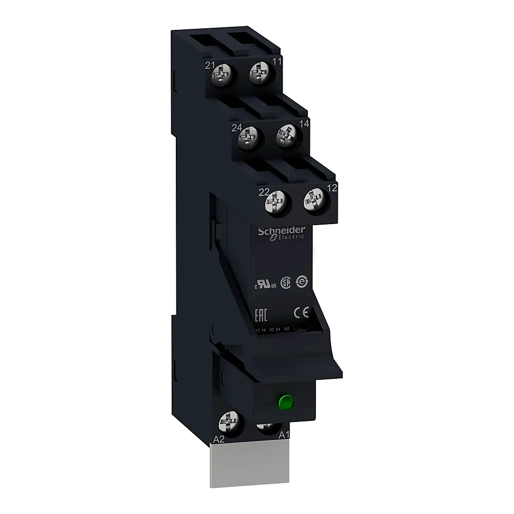 Реле проміжне RSB з колодкою скобою маркуванням і діодом 2CO 8 А 24 В DC Schneider Electric RSB2A080BDPV
